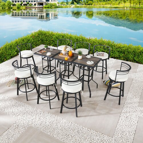 Red Barrel Studio® Jakenya 8 - Person Square Outdoor Dining Set with ...