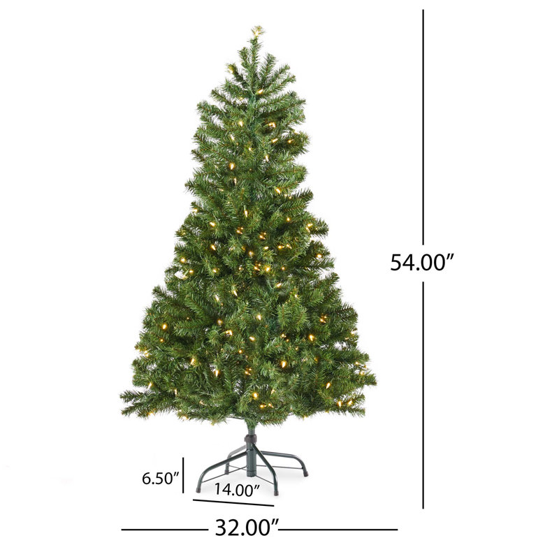 4.5Ft Hinged Tree With 200 Clear Lights-UL