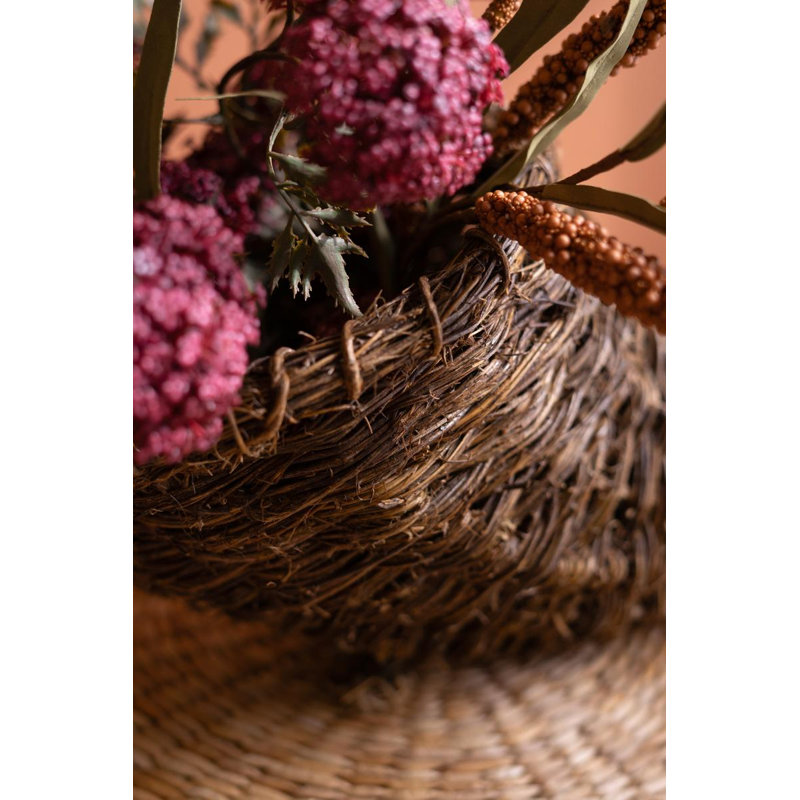 TWIG AND METAL CORNUCOPIA