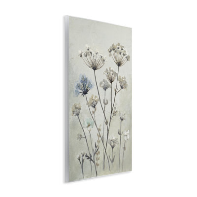 Art sur plaque de brindilles de pissenlit sauvage, design par Patricia Pinto