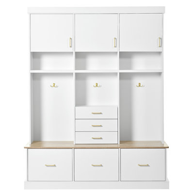 U-Can 75'' H Entryway Hall Tree With Bench And Storage