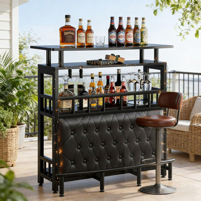 Table de bar avec rangement (table seulement)