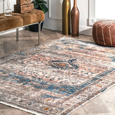 Tapis oriental rouille / bleu Parsegh
