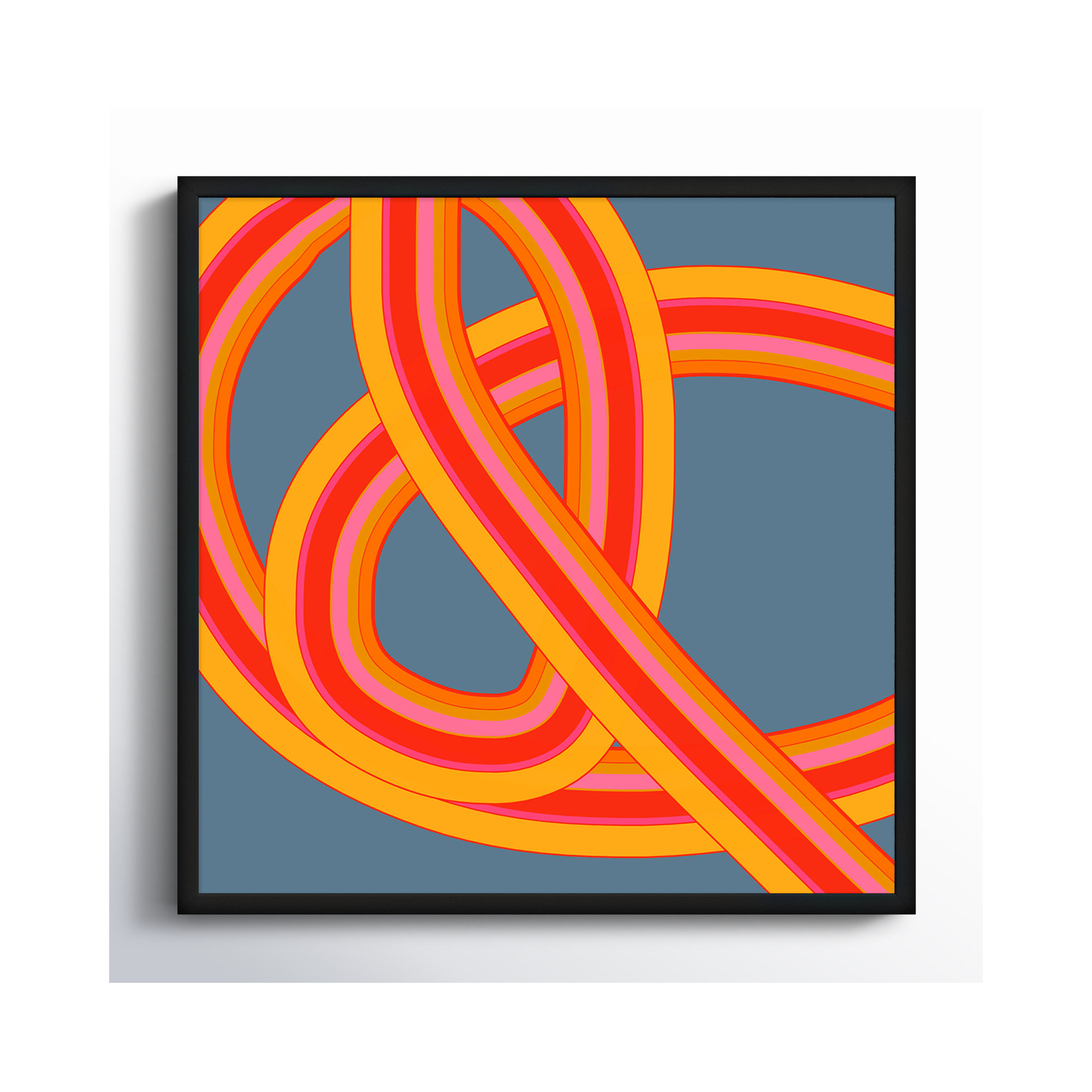 Twist Series I Hawaiian Twist by Jacques Pilon - Picture Frame Graphic Art, Black, 24" H x 24" W x 1.25" D