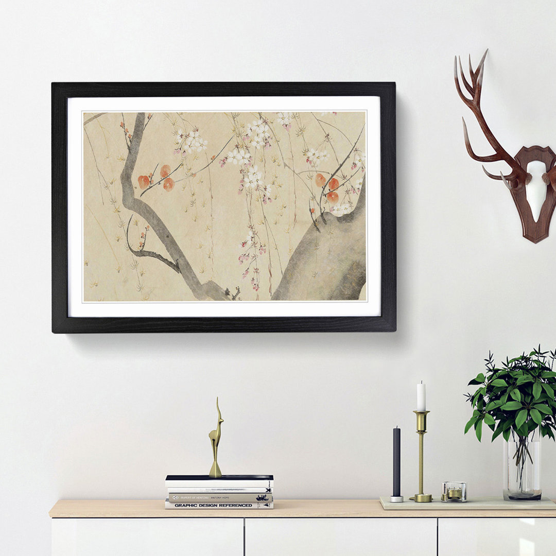 Flowers of the Four Seasons Vol.1 by Sakai Hoitsu - Framed Print