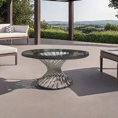 Dorle Oval Metal Outdoor Side Table , 26.77'' in. W 26.37'' in. D