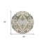 Tapis d'intérieur rond lavable floral vert ivoire et brun 8 pi