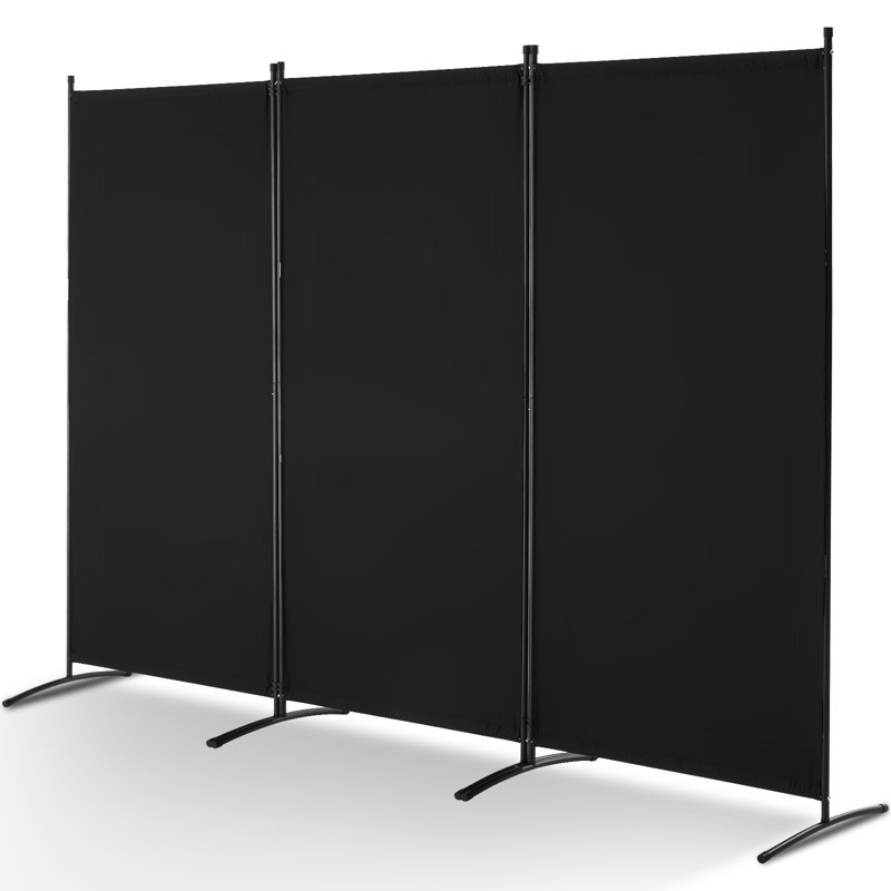 260cm W x 52cm H 3 - Panel Folding Room Divider, Black