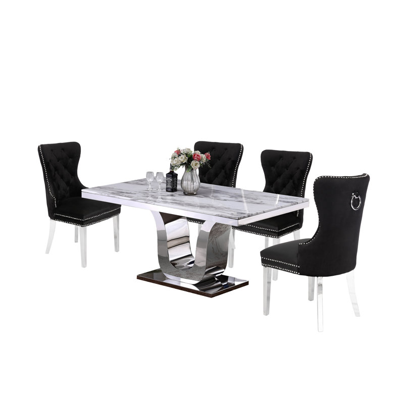 Ensemble repas pour 4 personnes Maciejewski, Noir