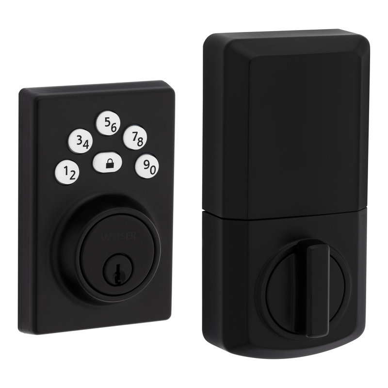 Elements Contemporary Keypad Keyless Entry Door Lock Electronic Deadbolt, Matte Black