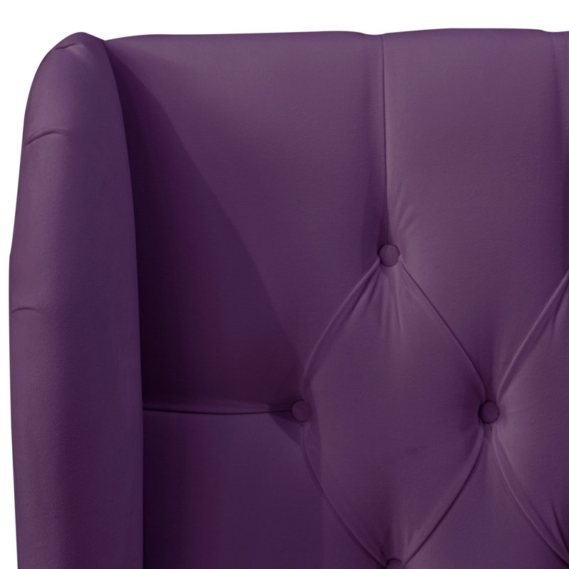 Lit tapissier capitonné standard à profil bas Knaresborough, Double, Velours aubergine classique
