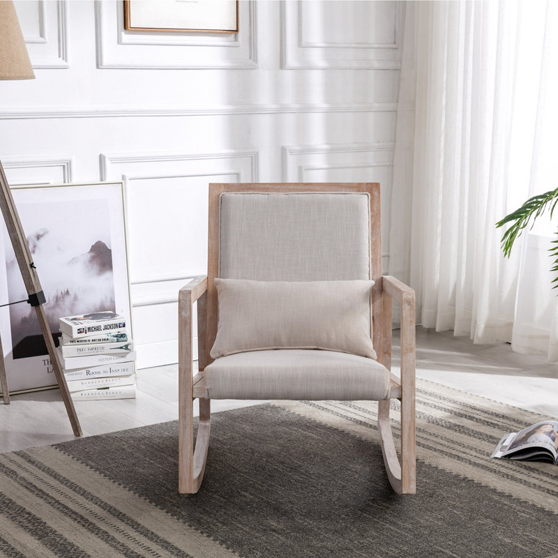 Godson Upholstered Rocking Chair, Beige