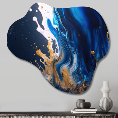 «Ice Paint Splash I», art mural abstrait en spirale asymétrique en métal, sculpture murale en métal nuage
