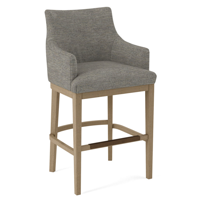 Upholstered Stool, 61630-74, Weathered Gray
