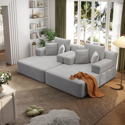 Oversized Double Chaise Lounge 2-Piece Set