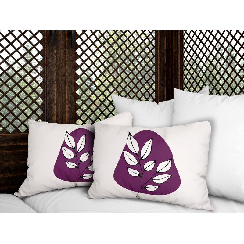 Housse et insert de coussin rectangulaire en polyester pour l'intérieur et l'extérieur, Mauve / beige
