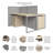 Easy Office Rectangle 2 Person Cubicle with Cable Management-115626712