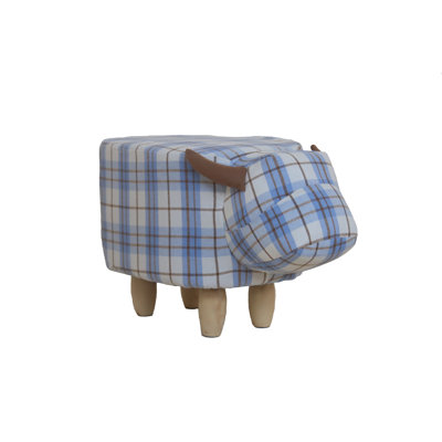 33cm Wide Plaid Footstool Ottoman