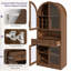 Buffet 70 po de hauteur - Buffet Mid-Century moderne avec rangement pour le vin, portes en verre trempé et tablette réglable-130557153