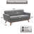  65" W Loveseat With Ottoman Tufted Upholstered Living Room Set-1737008805