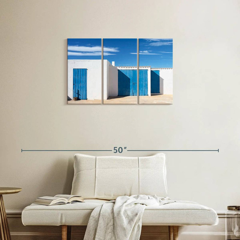 Lilie Formentera porte bleue, H 20 po x l 33 po