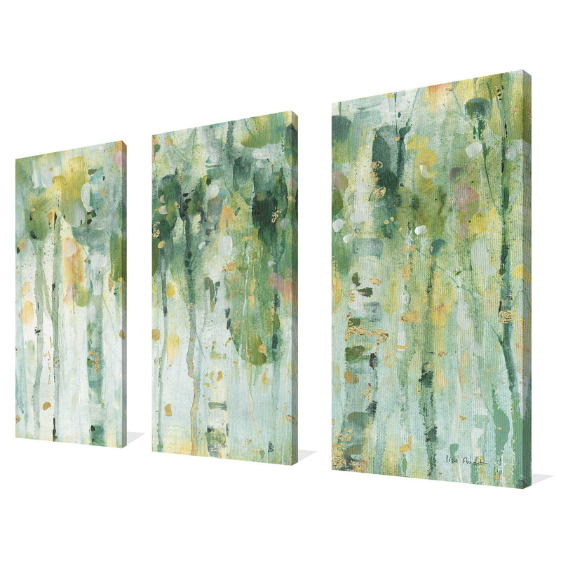 La forêt - ensemble de 3 toiles tendues, H 24 po x l 36 po x P 0,75 po
