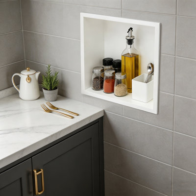 Tablette de rangement pour douche encastrée en acier inoxydable 304