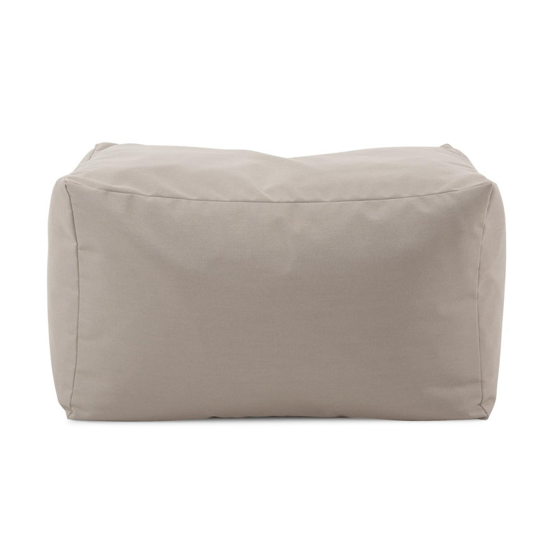 Outdoor Pouf Bench, Seascape Sand, Light Gray