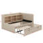 Twin Size Upholstered Daybed With Trundle, Storage Shelves, USB & Outlet-1201102105