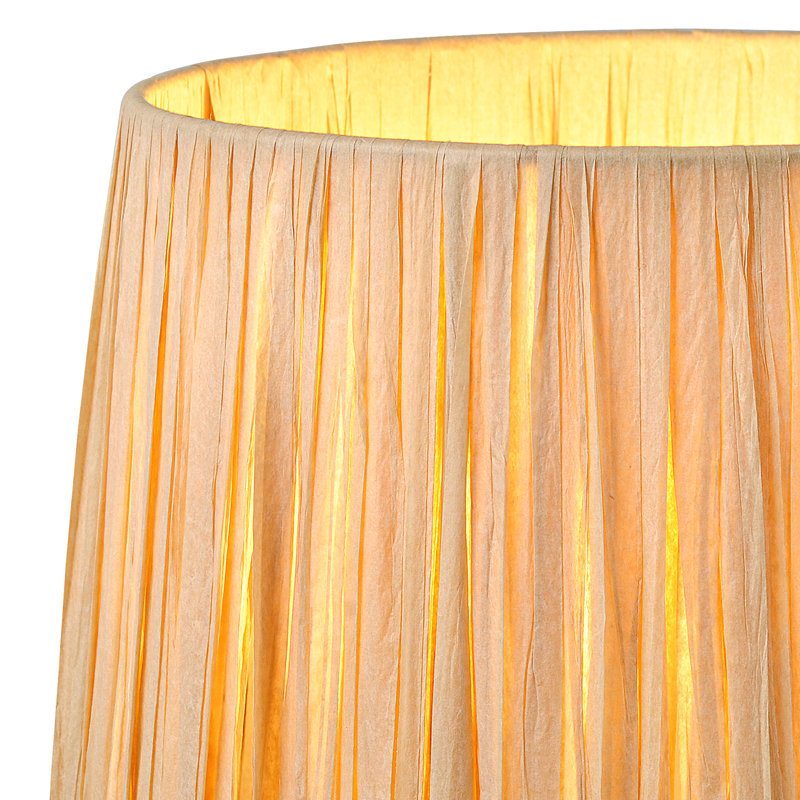 15’’ Handcrafted Leopard-Print Glass Table Lamp with Natural Raffia Shade