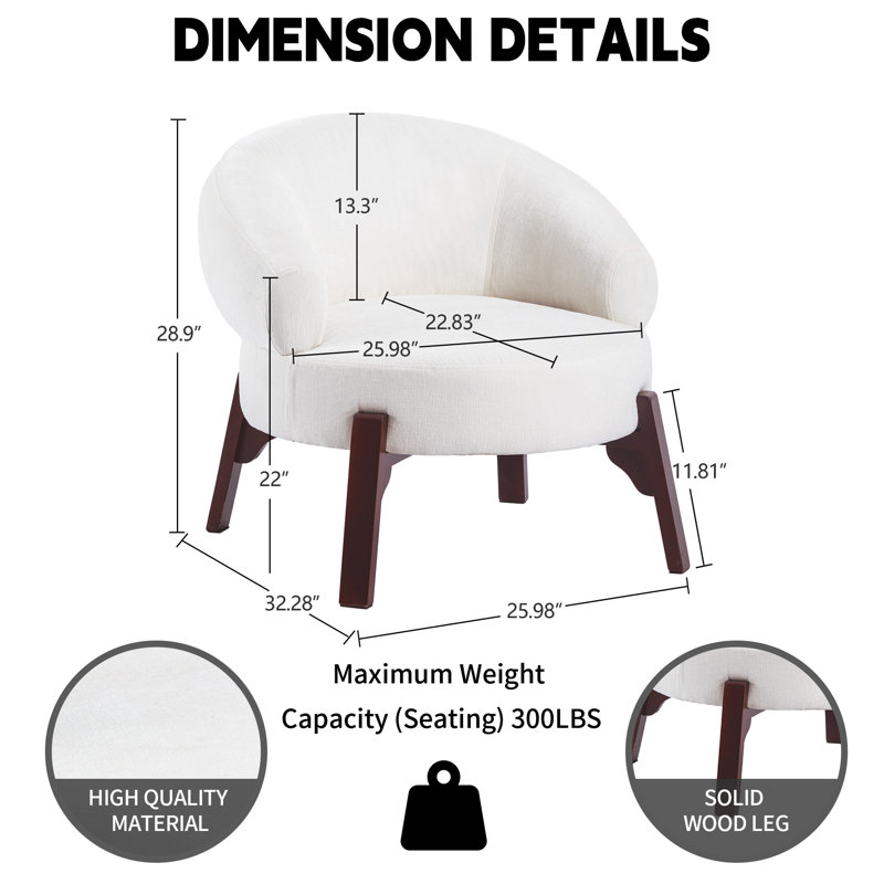Debbera 25.98'' Upholstered Velvet Accent Chairs, White Fabric