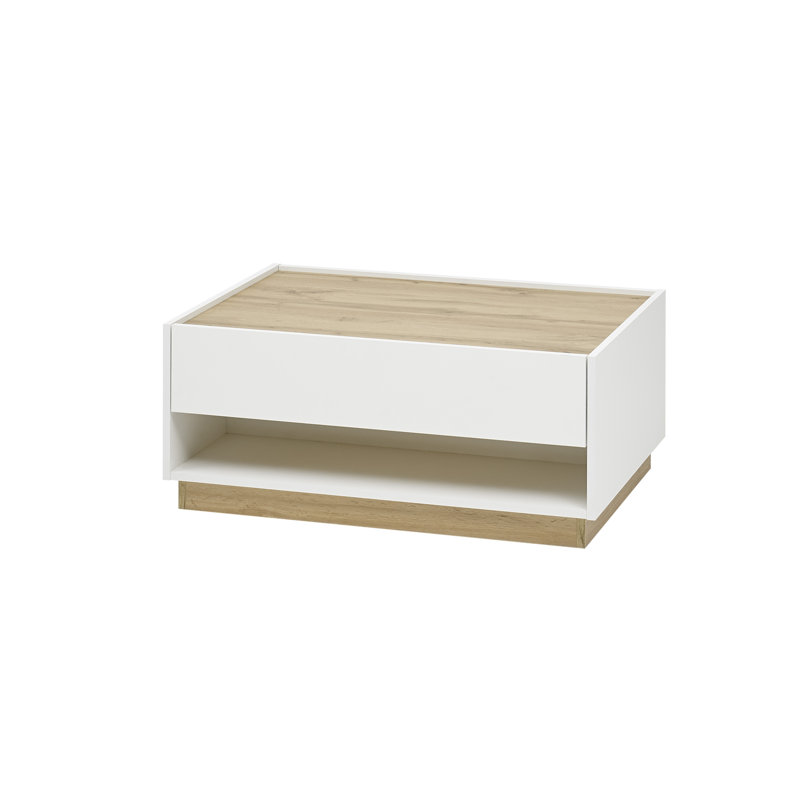 Alleghenyville Solid Coffee Table with Storage, White, 170cm H x 90cm W x 60cm D