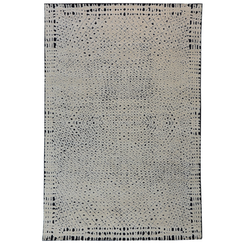 Wool Argyle Area Rug in Ivory, Rectangle 8' x 10'