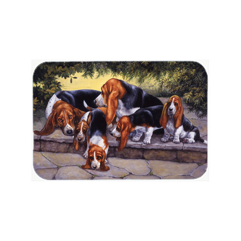 Caroline's Treasures Basset Hound Glass Cutting Board