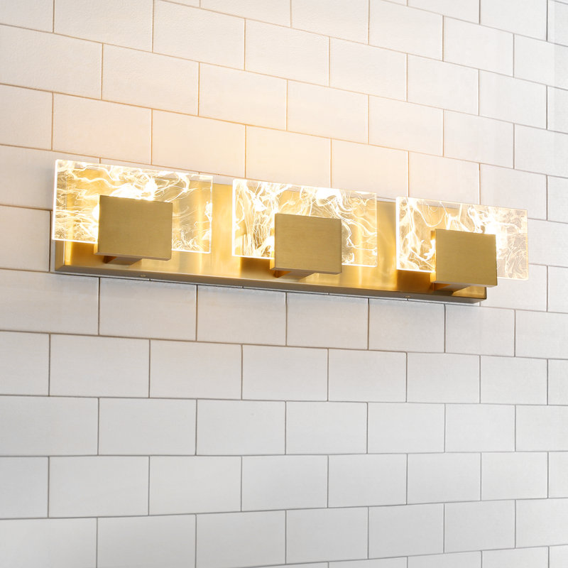 3-Light Modern Bathroom Vanity Light, Gold