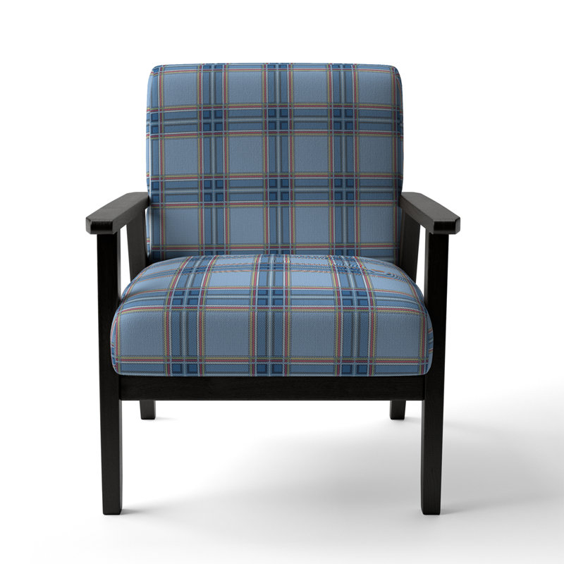 Fauteuil d'appoint rembourré à motif Blue Tartan