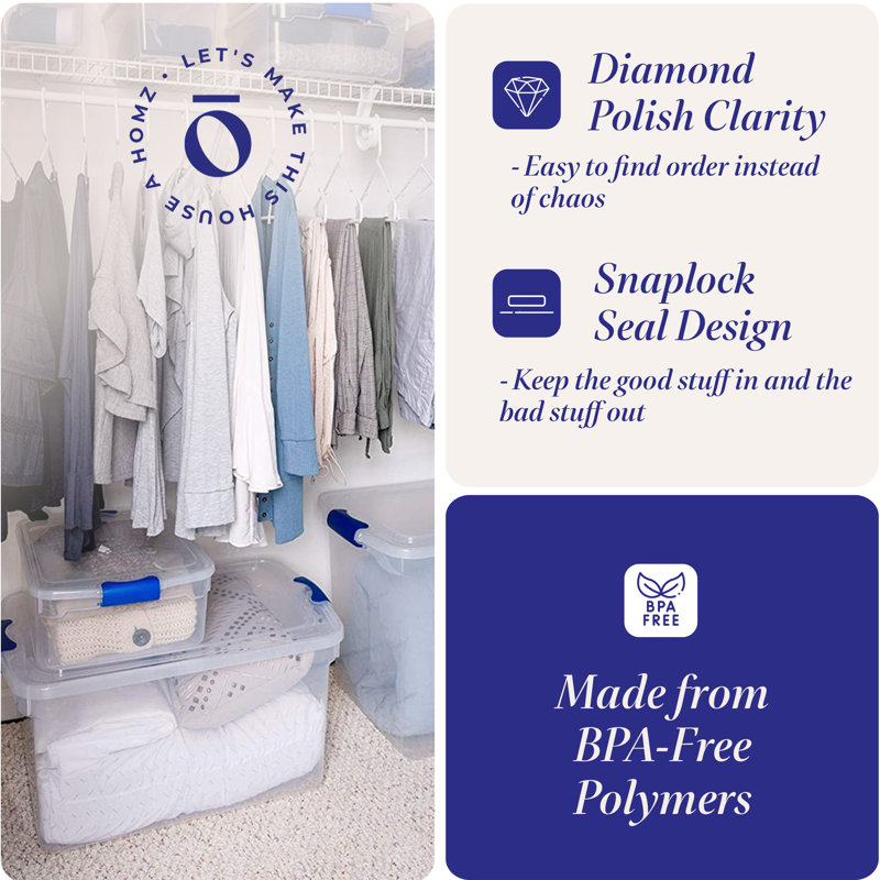 Homz Plastic Storage Tub & Tote