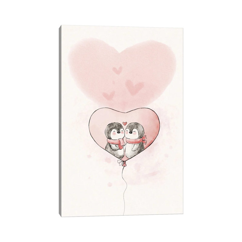 Penguin In Love by Xuan Thai - Gallery-Wrapped Canvas Giclée on Canvas, 45.72 cm H x  30.48 cm W  x  1.905 cm D