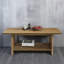 Table basse moderne à double couche avec rangement 47 po, en MDF de coin rectangulaire et arrondi, convient au salon