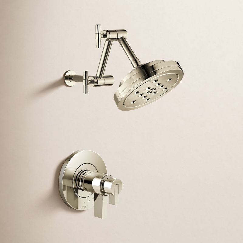 Litze Thermostatic Shower Faucet with TempAssure, Polished Nickel, Lever