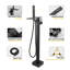 Robinet de baignoire autoportant noir mat avec robinet de baignoire à fixation au sol, robinet de baignoire autoportant avec robinet à main et haut débit avec douchette-122121276