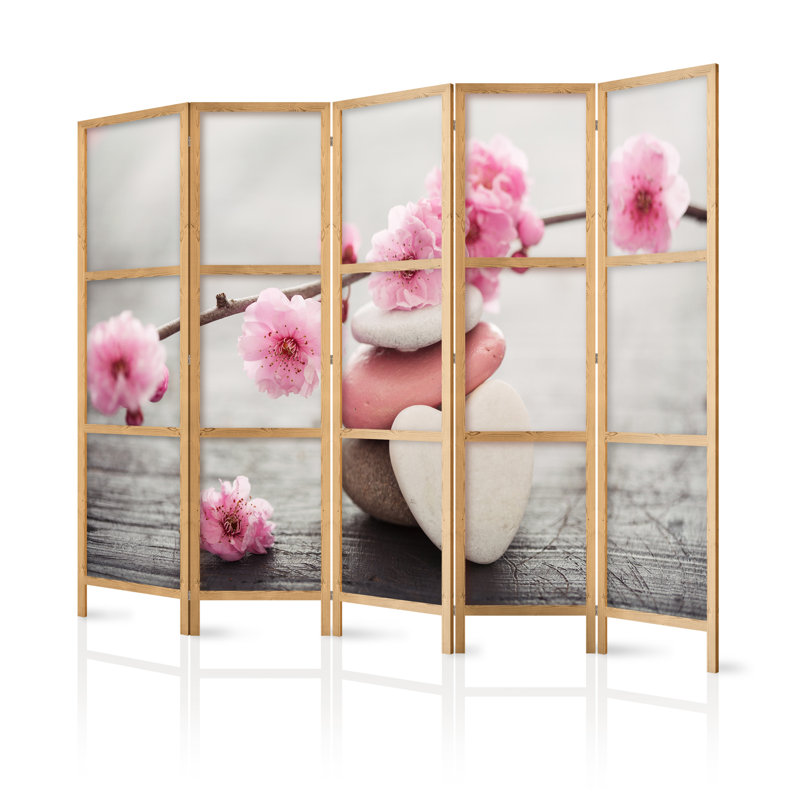 Panel Solid Wood Folding Room Divider, 5, 171" H x 225" W x 1.2 D"