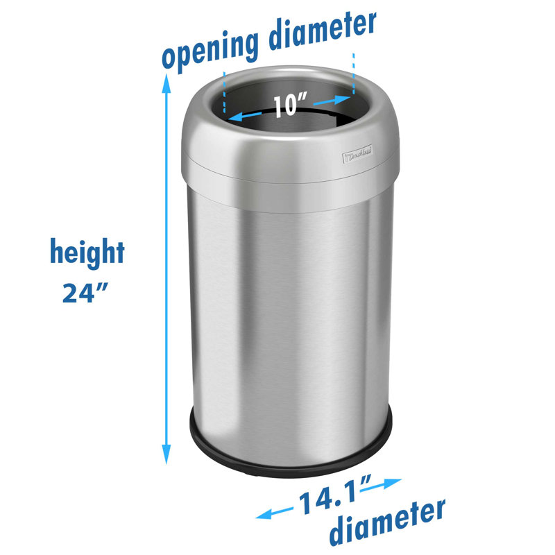 Poubelle à double désodorisation en acier inoxydable 13 gallons
