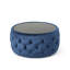 Repose-pieds rond en velours bleu foncé