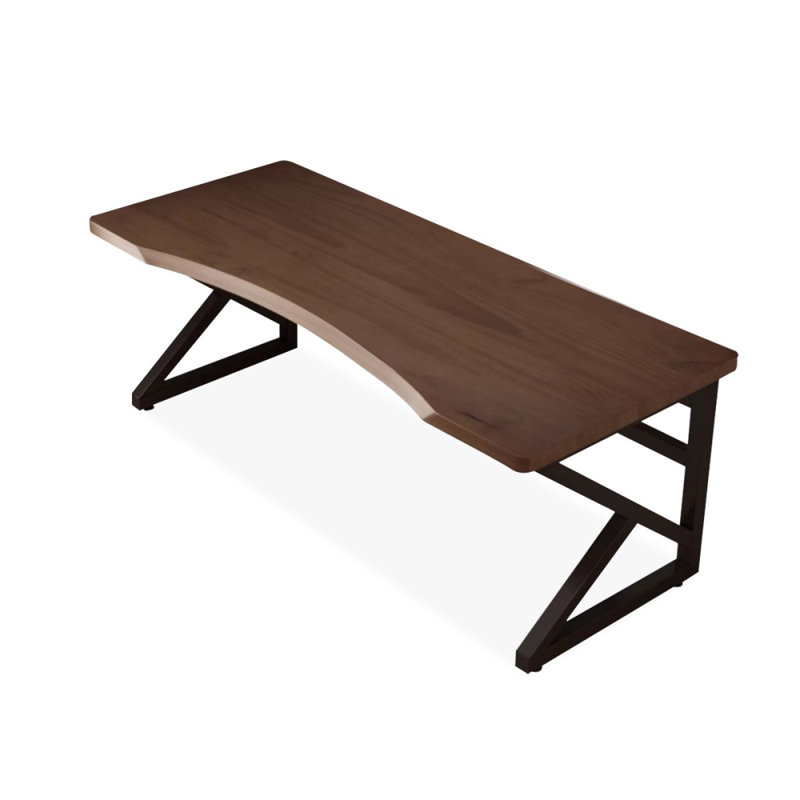 Bureaux rectangulaires en bois massif noyer foncé, H 29,53 po x l 70,87 po x P 27,56 po