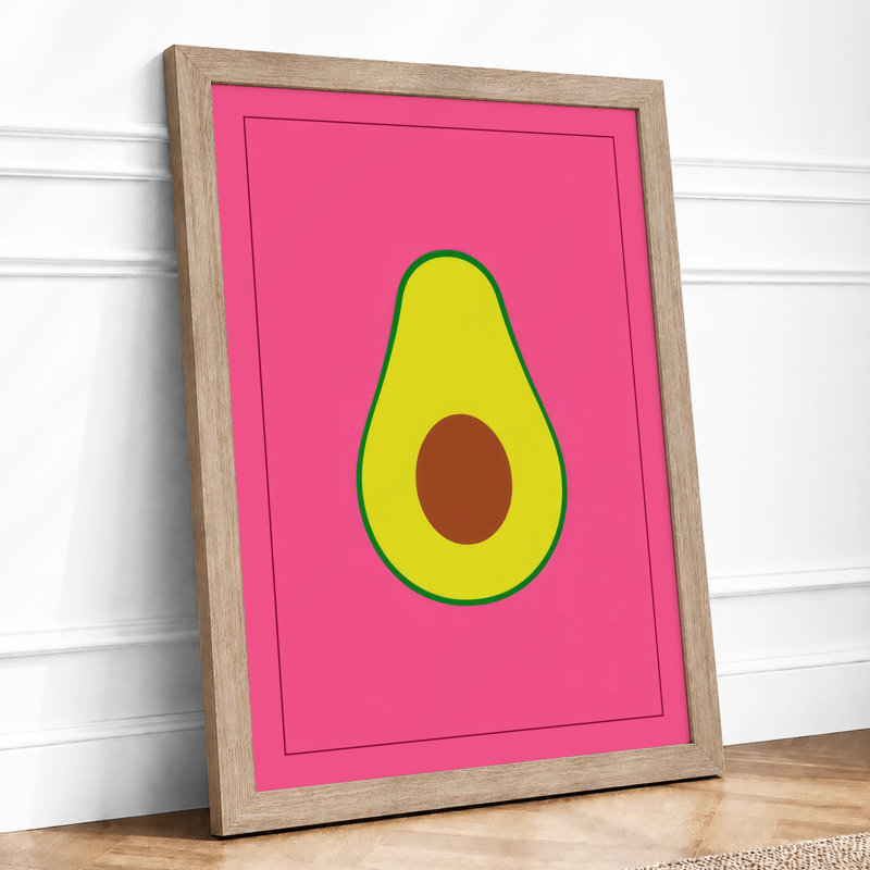 Halved Avocado Modern - Framed Print, A1 - 84.1 x 59.4 cm, Oak