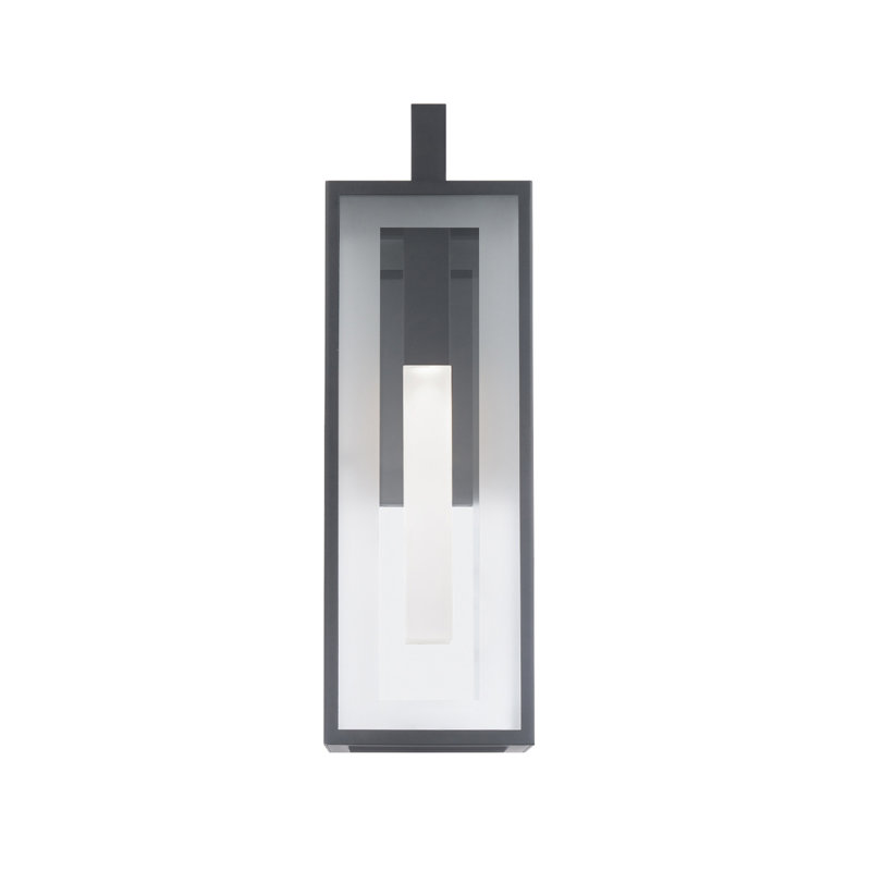 Lanterne murale d'extérieur à DEL noire Cambridge intégrée, H 18 po x l 5,63 po x P 7,5 po, 11,7 W