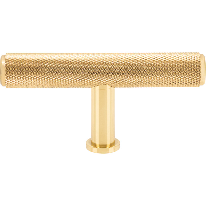 Beliza 2 3/4" Length Knurled T Knob, Polished Brass