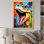 Cubiste coloré Trex Dino I - dinosaure, art mural