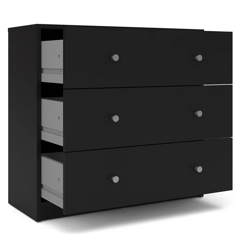 Clanton 3 Drawer 28.5'' W Dresser, Black